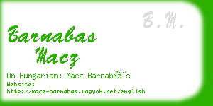 barnabas macz business card